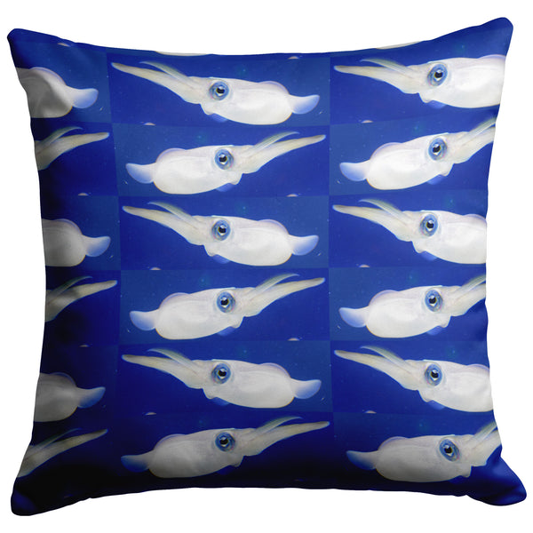 Squid Pillow White Blue Home Decor Choose Zipper Cover or Cover + Insert