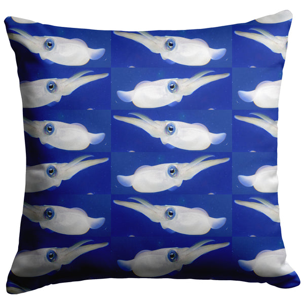 Squid Pillow White Blue Home Decor Choose Zipper Cover or Cover + Insert