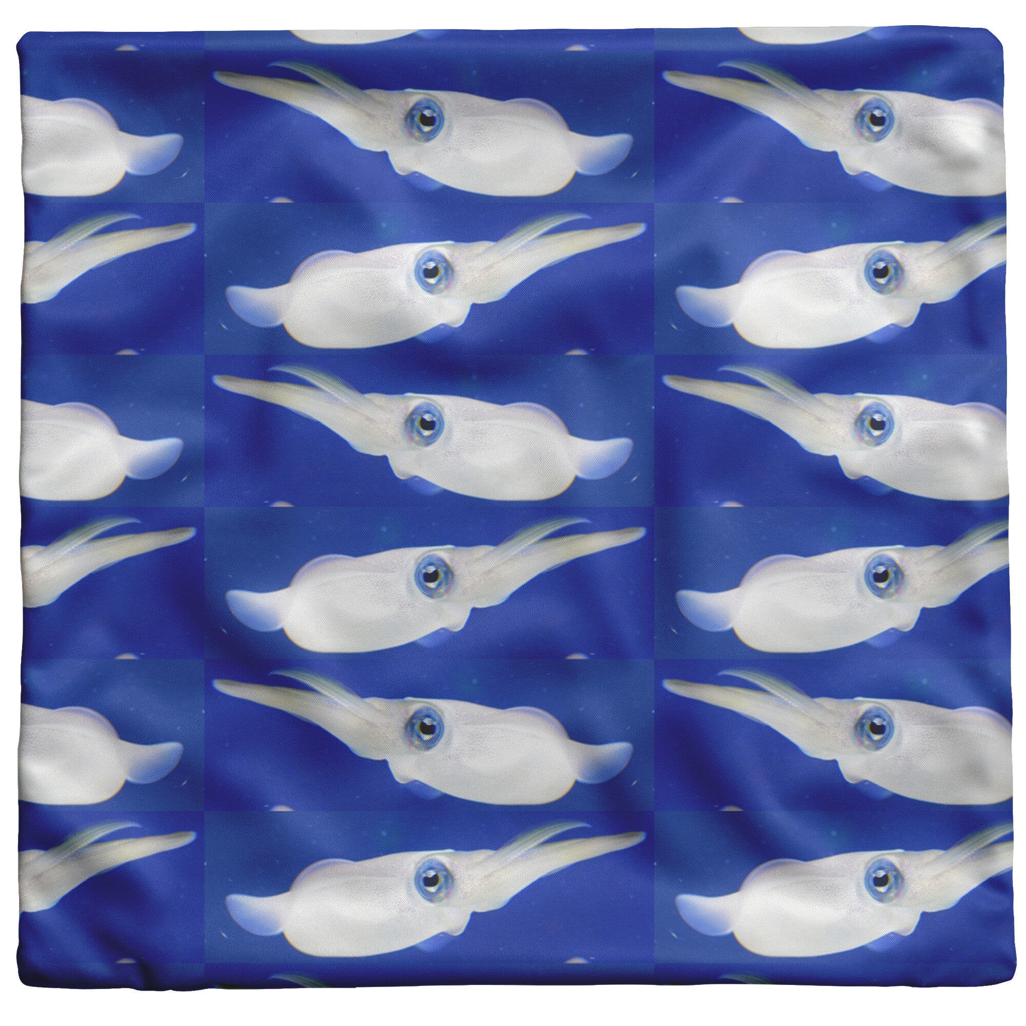 Squid Pillow White Blue Home Decor Choose Zipper Cover or Cover + Insert